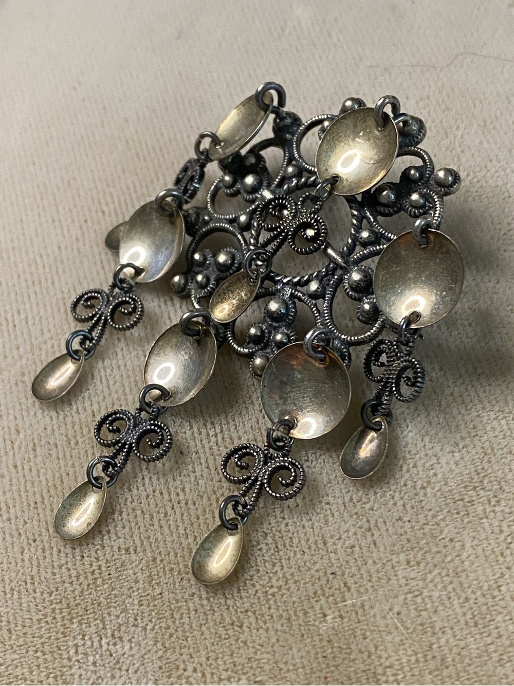 Vintage 830 Silver Norwegian Solje Wedding Brooch